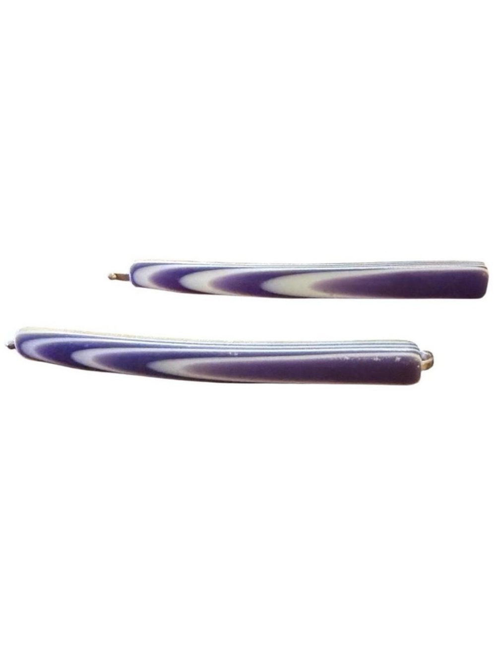 1970’s Vintage Purple & White Thick Plastic Bobby Pins, Retro Design